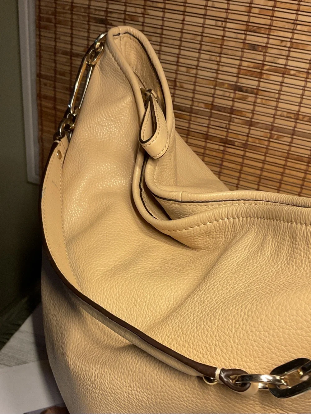 2013 27858 COACH MADISON PEBBLED LEATHER HOBO PURSE HANDBAG In TAN